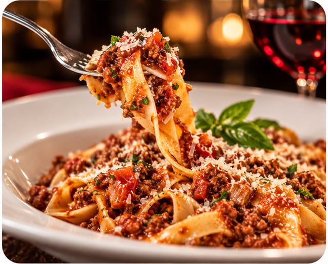 Lamb Bolognese Tagliatelle.